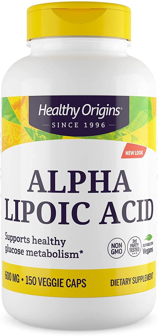 Альфа-ліпоєва кислота, Alpha Lipoic Acid, Healthy Origins, 600 мг, 150 капсул, фото 1