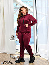 9520-14 Спортивний костюм жіночий на блискавці велюр на хутрі супербатал (4 од: 54,56,58,60)
