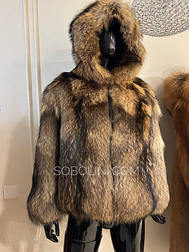 Чоловічий бомбер з хутра єнот