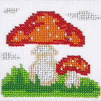 Набір для творчості вишивки бісером "Мухомор" розміром 11х11 см