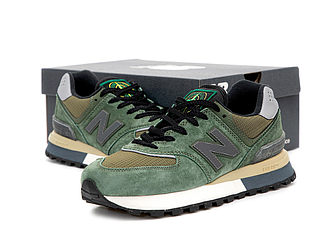 Чоловічі кросівки New Balance 574 Legacy Stone зелені Нью Баланс Стон Айленд замшеві