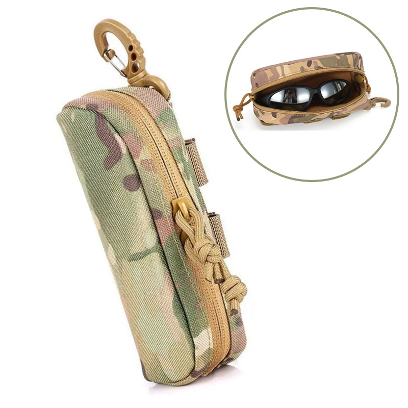 Чохол-футляр для тактичних окулярів Мультикам. Чохол жорсткий для окулярів із карабіном і Molle, фото 1