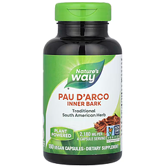 По д'арко, Pau d'Arco, Nature's Way, внутрішня кора, 2180 мг, 180 вегетаріанських капсул (545 мг у капсулі)