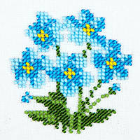 Набір для творчості вишивки бісером "Незабудки" розміром 11х11 см