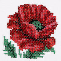 Набір для творчості вишивки бісером "Мак" розміром 11х11 см