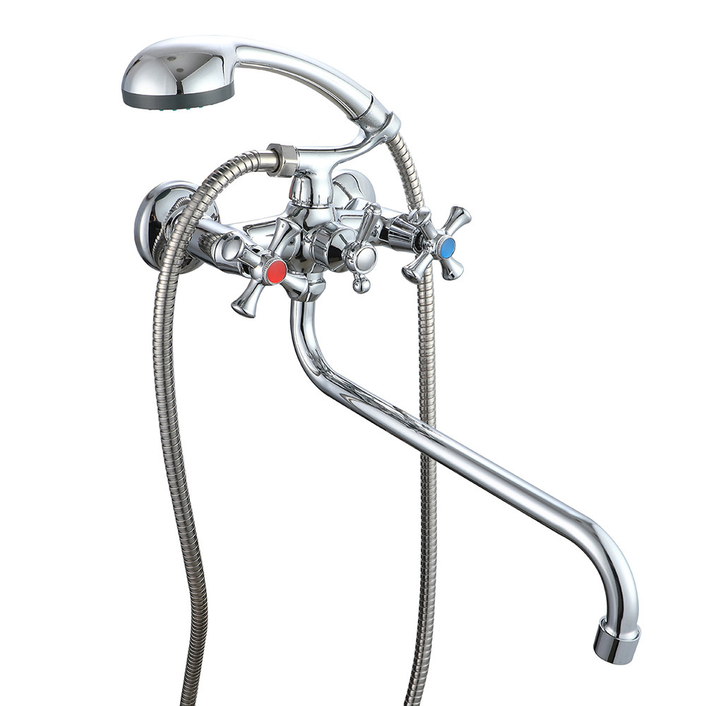 Змішувач для ванни WEZER VRL721-12, двохвентильний, поворотний, Ø 35, хром, фото 1