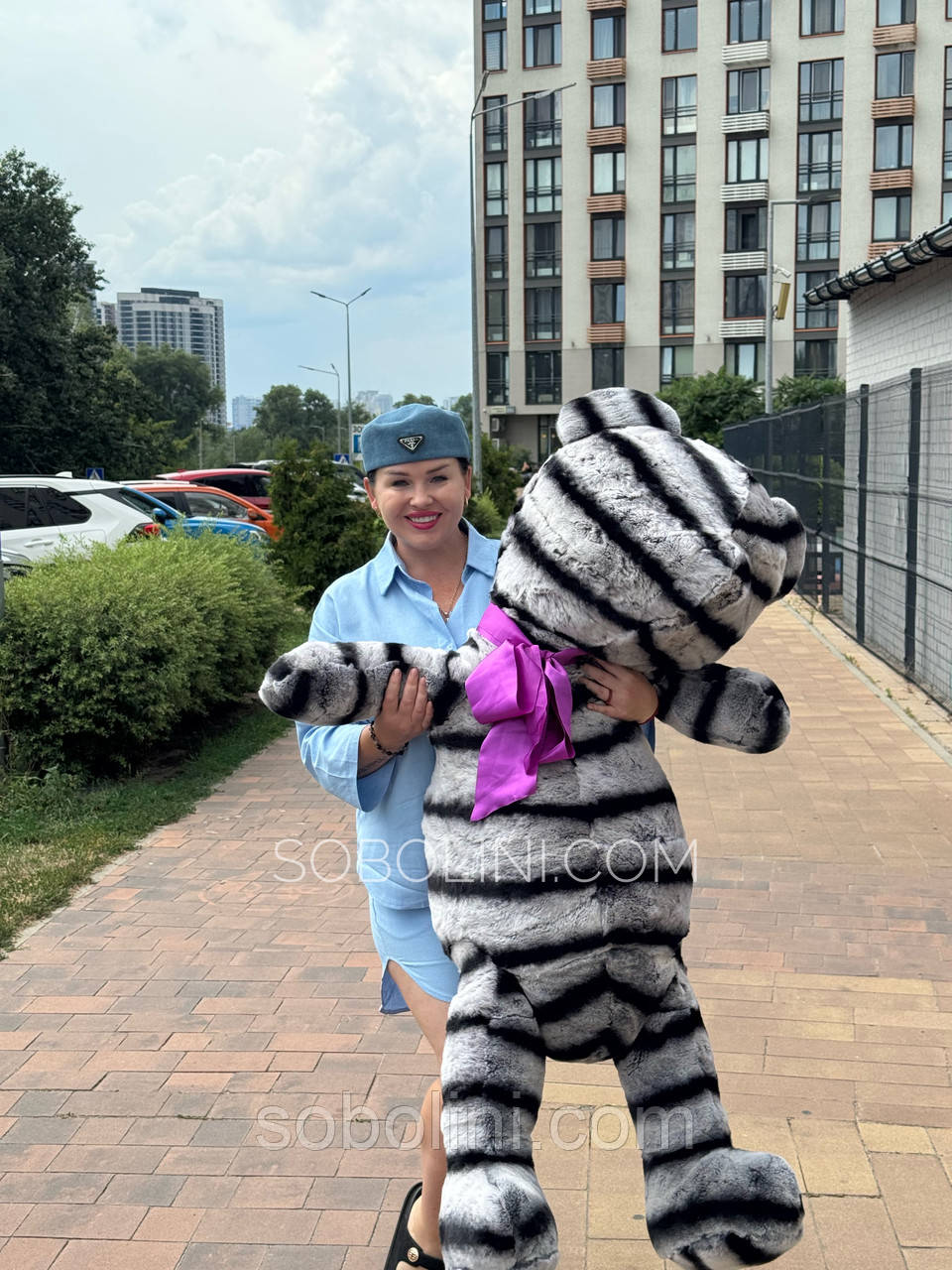 Ведмідь з натуральним хутром кролика Рекс під ШИНШИЛА, фото 1