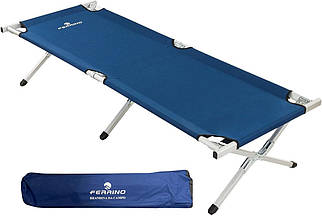 Кемпінгове ліжко Ferrino Camping Cot Blue | Міцна туристична алюмінієва розкладачка для кемпінгу, походів, військових