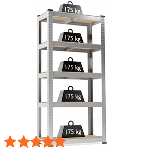 Стелаж металевий для гаража, будинку, складу, офісу, балкона, 180x90x30 Залізні стелажі для магазину