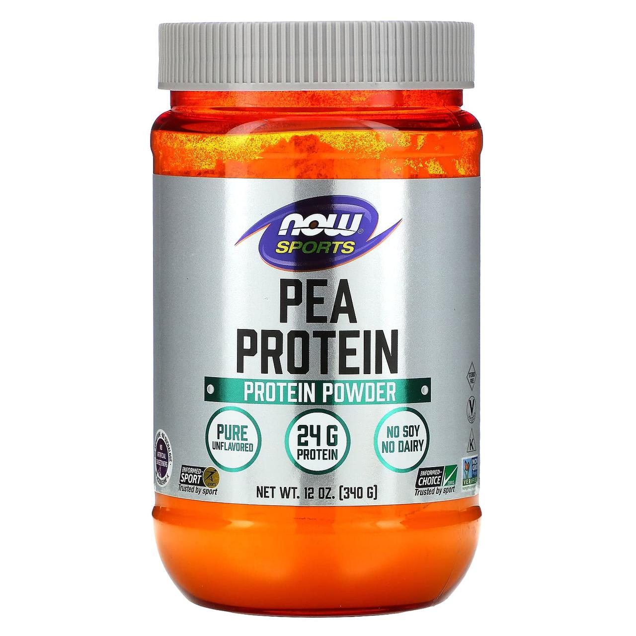 Гороховий протеїн, Pea Protein, Now Foods, Sports, без смаку, 340 г, фото 1