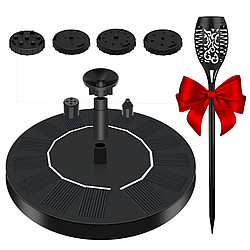 16 см Фонтан-насос, 6 насадок + Подарунок Садовий ліхтар 52см / Сонячний плаваючий фонтан