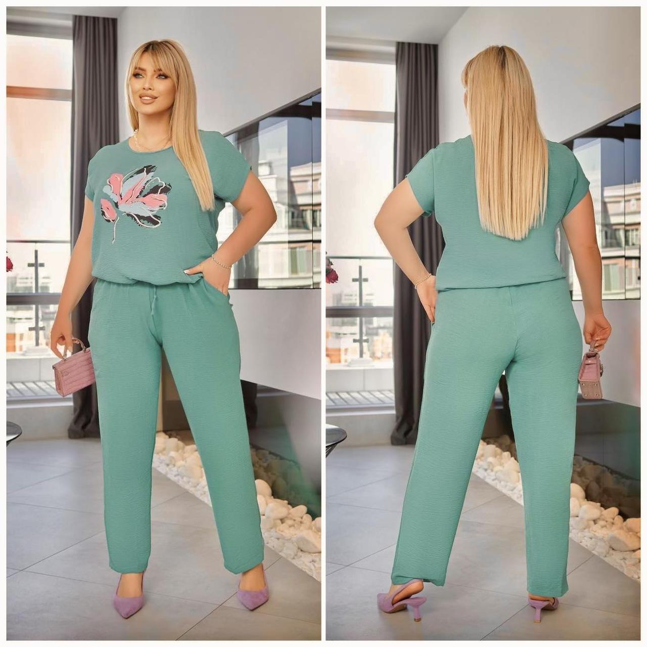 Шикарний жіночий костюм, тканина "Жатка" 58, 60, 62, 64 розмір 58