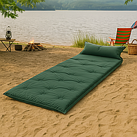 Матрац туристичний самонадувний 1.75×0.6 м з подушкою підголовником 10 см одномісний