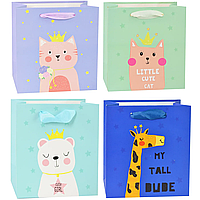 Подарунковий пакет "Тваринки" асорті S (18х23х8 см)12шт.