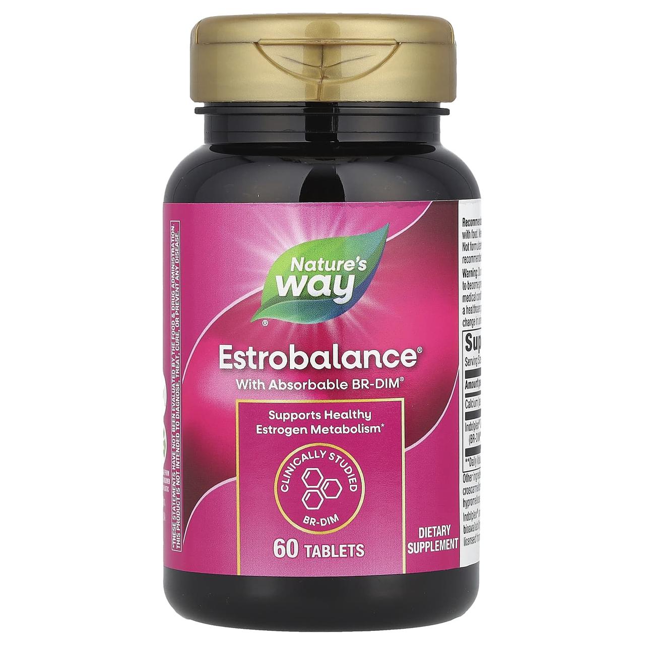 Підтримка гормонального балансу з BR-DIM, що абсорбується, Estrobalance® with Absorbable BR-DIM®, Nature's Way, для жінок, 60, фото 1