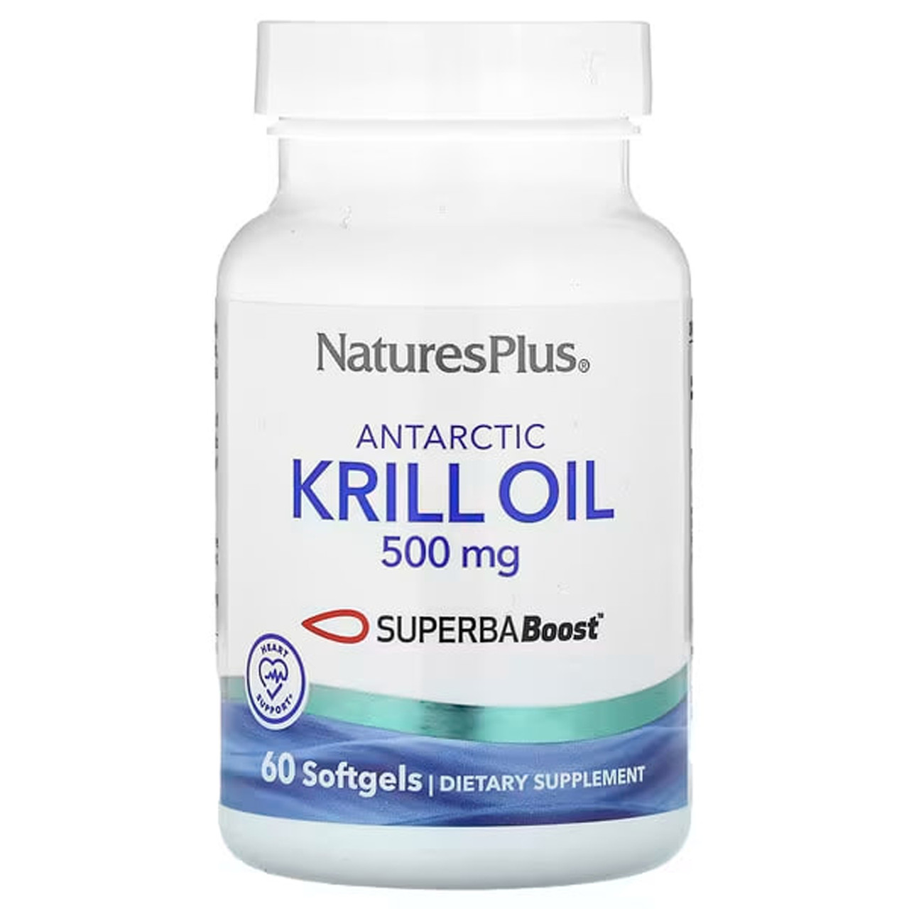 Олія криля антарктичного, Antarctic Krill Oil, Nature's Plus, 500 мг, 60 капсул, фото 1