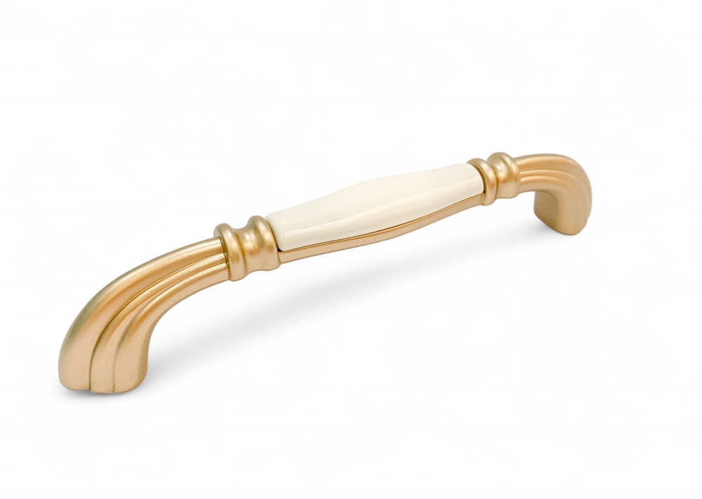 Ручка-скоба з керамікою Serenata Gold GU-M7102 матове золото 128 мм, фото 1