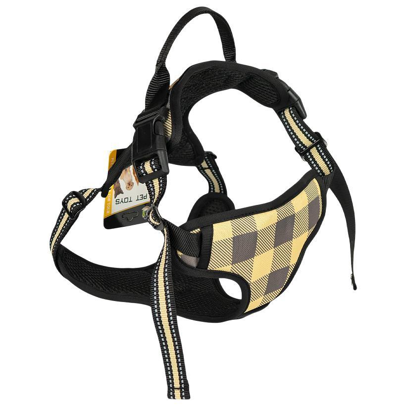 Шлейка для собак дрібних порід «S» регульована посилена модель з анатомічною посадкою, жовта, фото 1