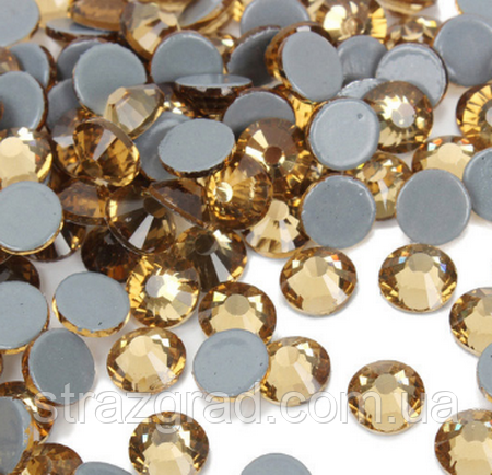 Термоклеєві стрази Premium Light Topaz SS16 Hot Fix 1440 шт. Стрази гарячої фіксації., фото 1