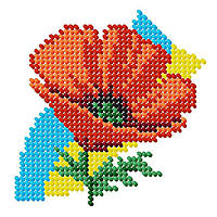 Набір для творчості вишивки бісером "Мак" розміром 11х11 см