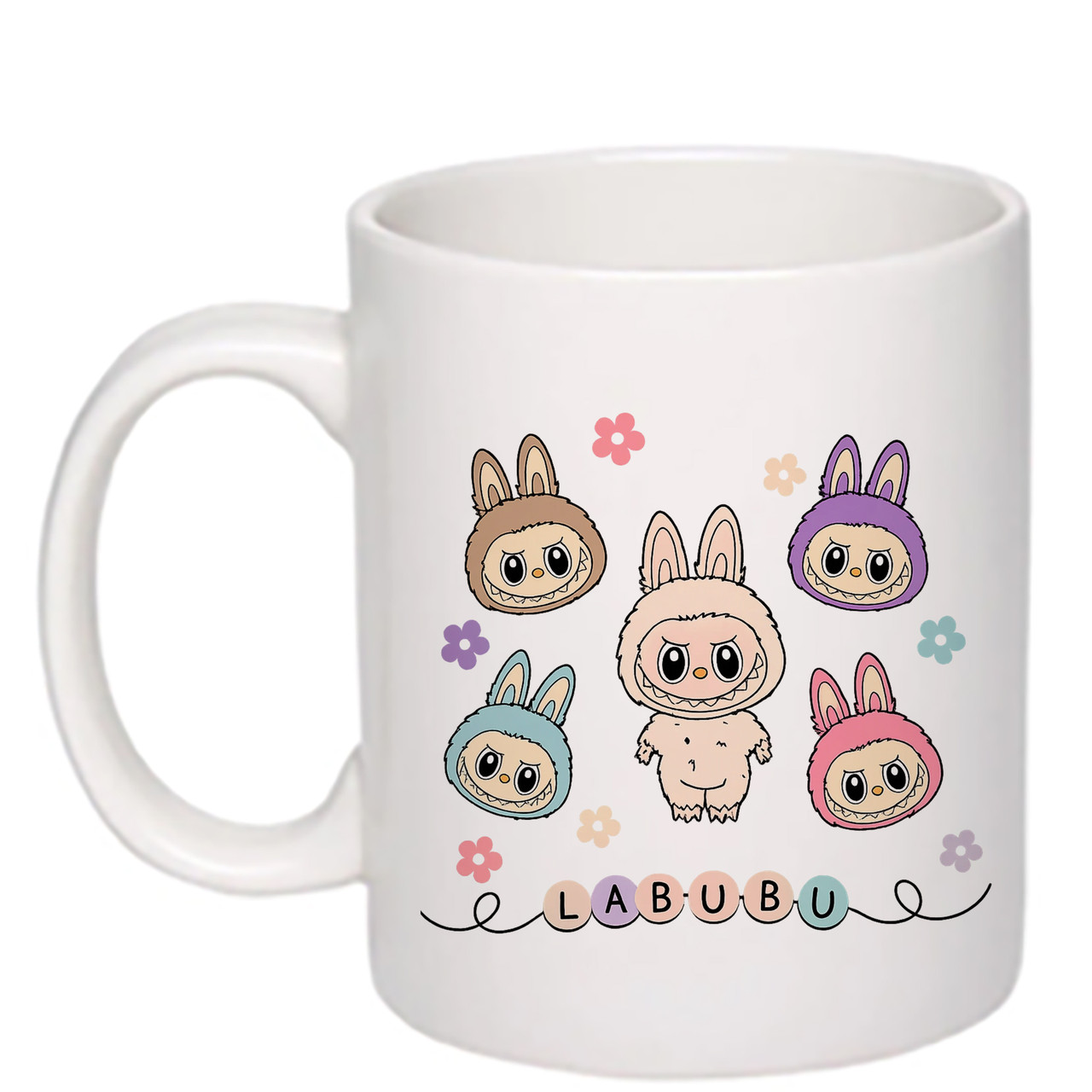 Чашка з друком "Labubu" №4 330 мл (колір білий) (28447), фото 1