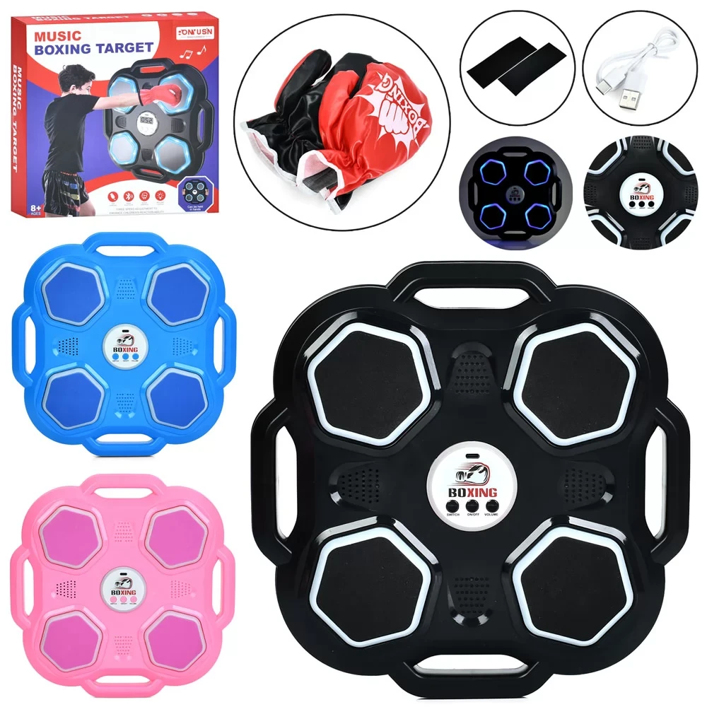 Дитячий настінний боксерський тренажер MS 4650 з 4 мішенями, Bluetooth, музикою, рукавичками та підсвіткою