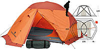 Тримісний намет Ferrino Svalbard 3.0 Orange | Всесезонна палатка з місткими тамбурами для спорядження для тривалих походів