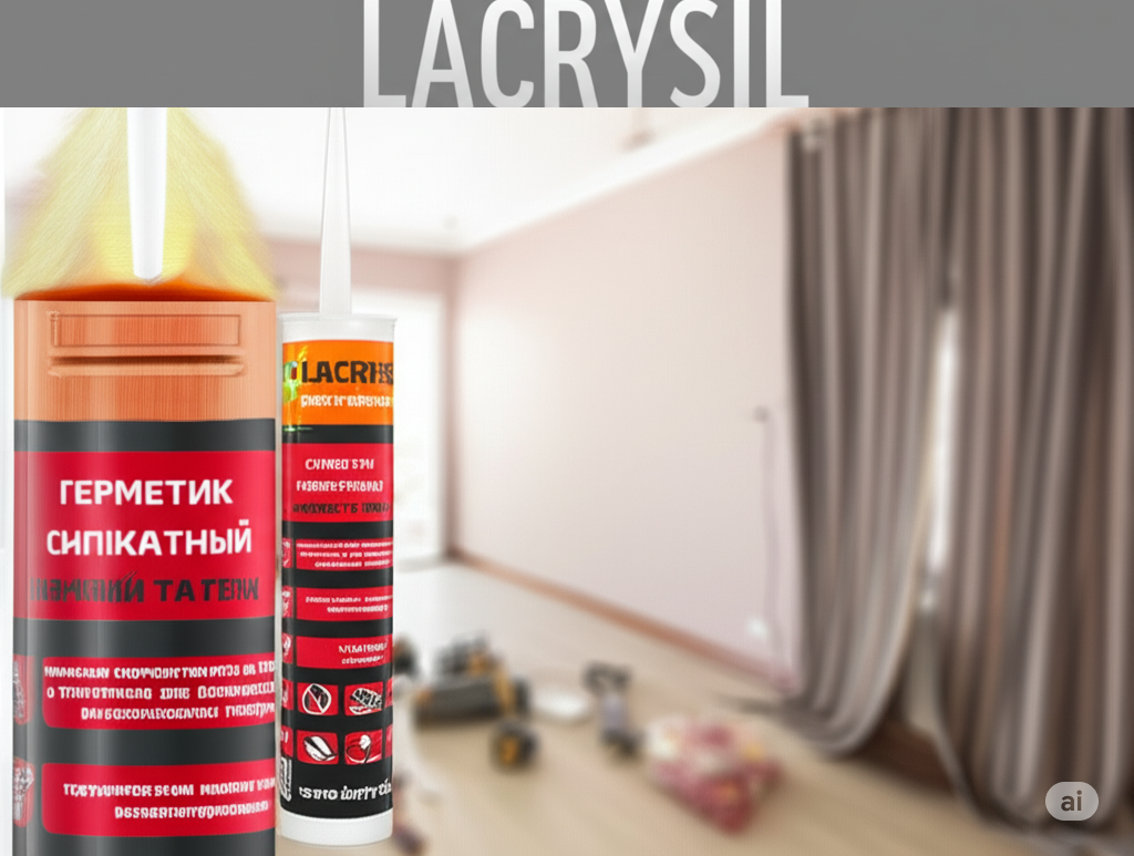 Герметик LACRYSIL вогнестійкий чорний 550г КАМІНІ І ПЕЧІ 0.55 кг,, фото 1
