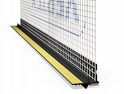 Профіль віконного примикання 3мм колір графіт антрацит RAL7016 з сіткою Вертекс (Vertex) та гумовою манжетою 2.5 метра