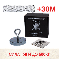 🔍 Комплект: Пошуковий магніт Пірат F400 + трос 30м