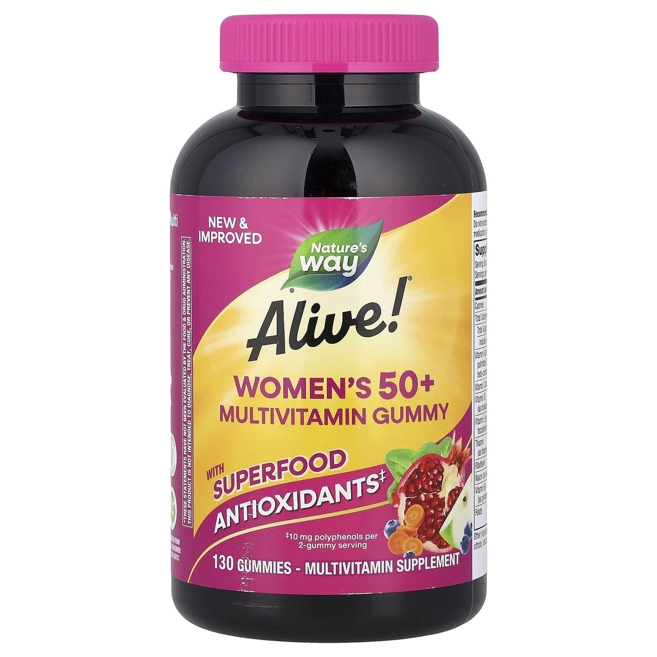 Мультивітаміни для жінок після 50, Women's 50+ Gummy Vitamins, Nature's Way, 130 жувальних цукерок, фото 1