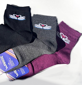 Жіночі шкарпетки класичні Лебеді 23-25 р. (12 пар!) (Демісезонні) Варос