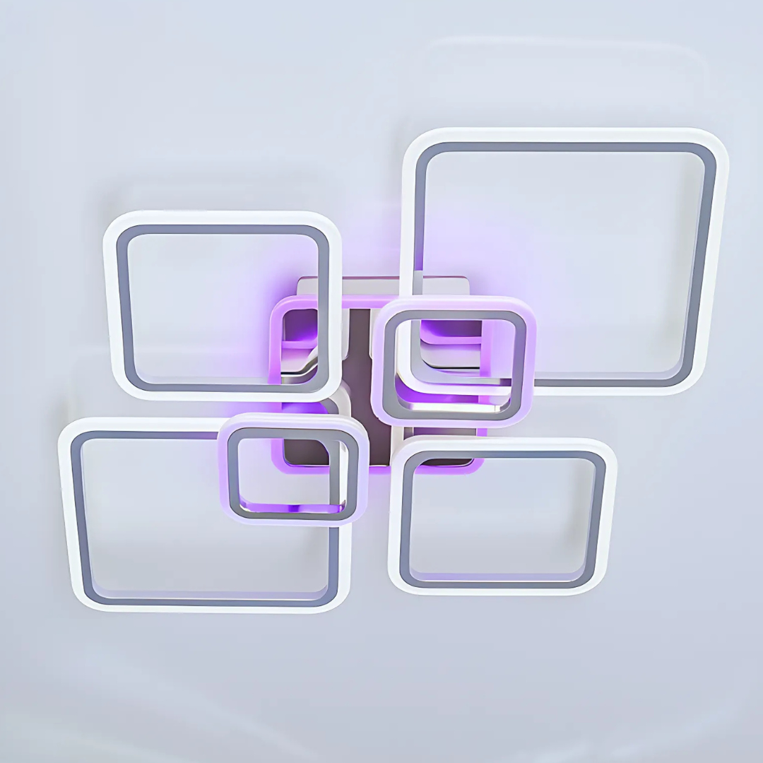 Квадратна люстра на стелю Esllse 120W до 20 м² колір Хром 10516, фото 1