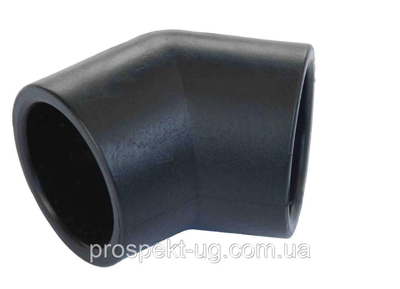 Коліно ПНД лите SDR 11 63 мм 45° стикове, фото 1