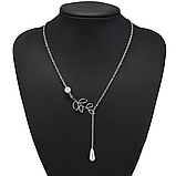 Підвіска гілочка і перли листочок кулон намисто, фото 3