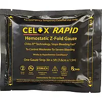 Гемостатичний бинт Celox Z-Fold Rapid Hemostatic Gauze, 7.6 cm x 1,5 m, Целокс кровоостанавливающий