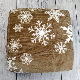 Подушка на табуретку з мікрофібри з гумкою на поролоні 35х35см Сніжинки