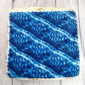 Подушка на табуретку з мікрофібри з гумкою на поролоні 35х35см В'язанка