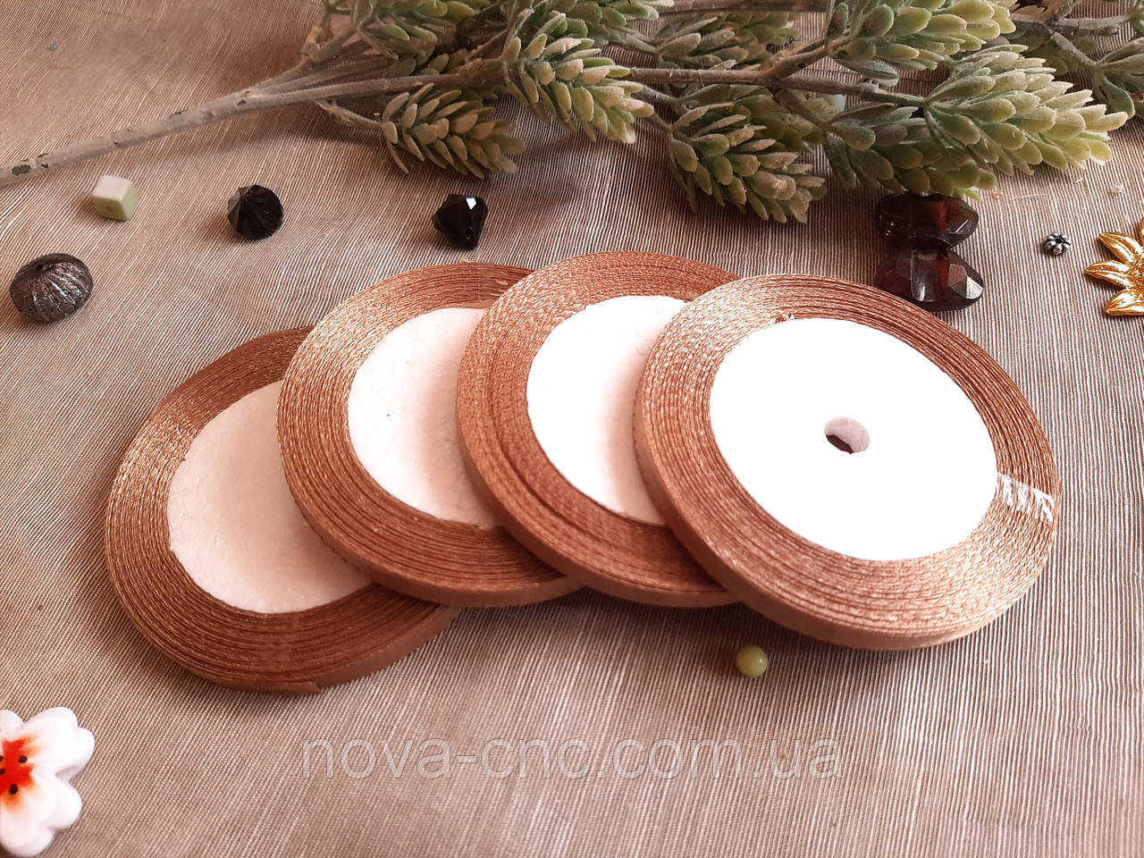 Стрічки атласу 0,6 мм 23 м світло-коричневий