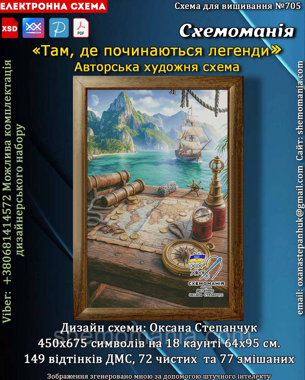(Електронна)Схема для вишивання хрестиком або петитом: "Там, де починаються легенди", фото 1