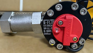 Лічильник, витратомір рідини М9-А (M-9A) до 600 л./год. (овальні шестерні, алюміній, імп.вихід Холл)