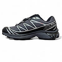 Чорні водонепроникні текстильні чоловічі кросівки Salomon XT-6 Gore-Tex / Демісезонні чоловічі кросівки Саломон Гор текс