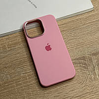 Рожевий чохол для iPhone 15 Pro Max із м'якою підкладкою, захищений матовий Silicone Design