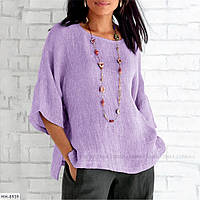 Блузка жіноча однотонна базова повсякденна зручна м'яка вільного фасону розміри 42-48 арт 15473