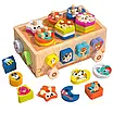 Дерев'яна каталка сортер Трейлер із тваринами дитині для розвитку моторики та мислення Сортуй фігури логіка, фото 5