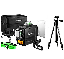 Лазерний рівень Deko 3D Hilda XEAST Fukuda 12 ліній + штатив 1.02м Зелений промінь (повний комплект)