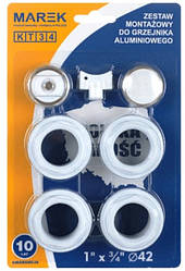 Комплект футорок (перехідників) MAREK 1"х3/4" для радіаторів. Професійне підключення без протікань!