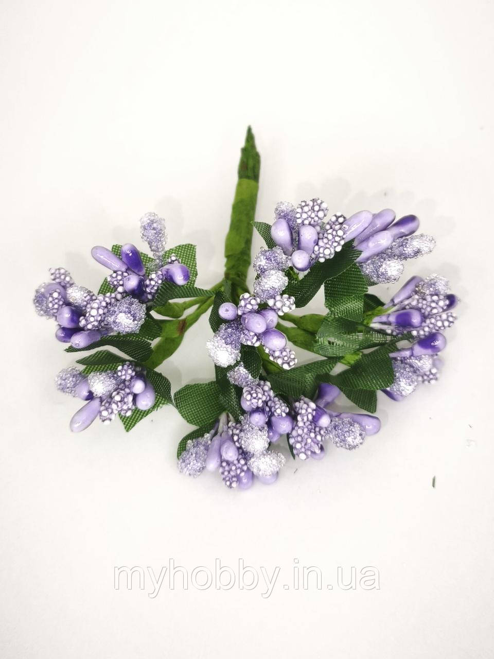 Тичинки складні 12шт Лілова для декору, фото 1