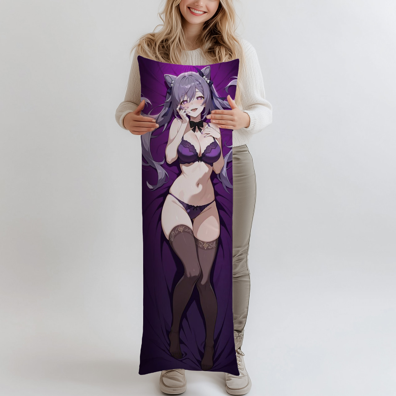 Дакімакура Ке Ке Цін Keqing Genshin Impact 3, (подушка обіймашка) 120*40 см