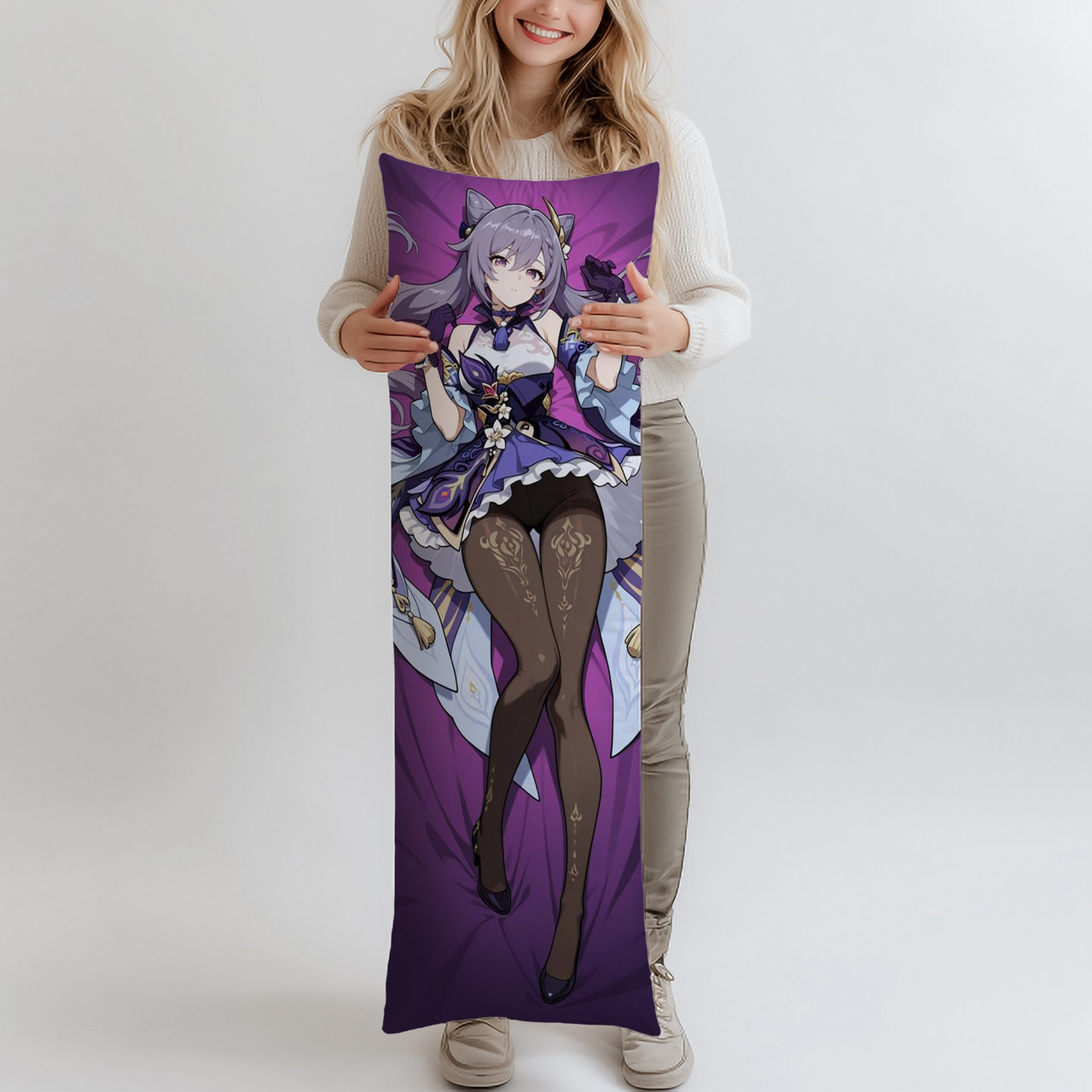 Дакімакура Ке Ке Цін Keqing Genshin Impact, (подушка обіймашка) 120*40 см